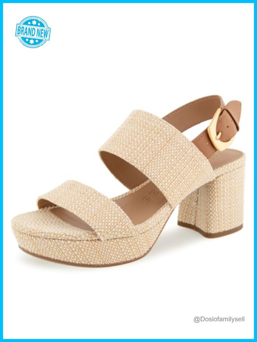 Platform Slingback Sandals Raffia Adjustable Buckle Ortholite Comfort